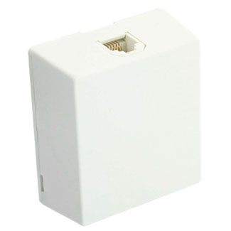 4625A-24W Surface Mount Biscuit Box, Leviton, RJ11, Screw Terminals, White