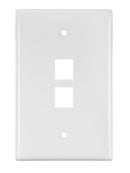 41091-2WN LEVITON Wallplate, QuickPort, Midsize, Single-Gang, 2 Ports, White