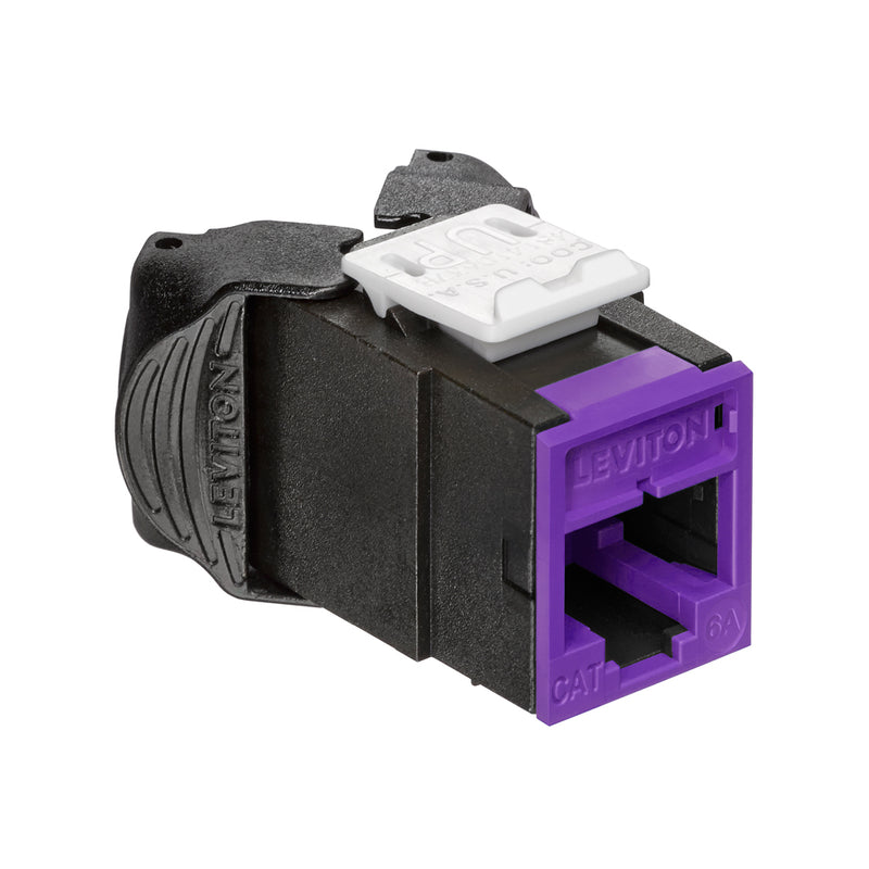 6AUJK-RP6 Modular Jack, Leviton QuickPort Atlas-X1, CAT6A, RJ45, Purple