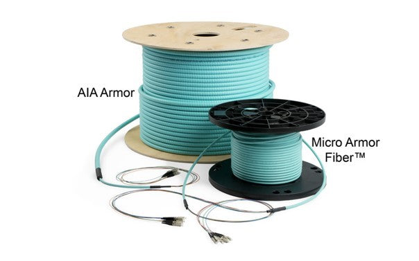 TF12-OM3-PL3.0 Tinifiber 12 Core 250um Multimode OM3 Armored Plenum 3.0mm Outer Diameter