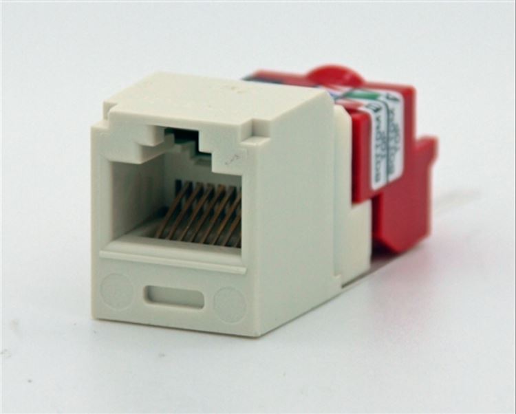 CJ5E88TIW, Panduit Mini-Com Modular Jack: TX5e, CAT5e, RJ45 - International (Off) White (MOQ: 1; Increment of 1)