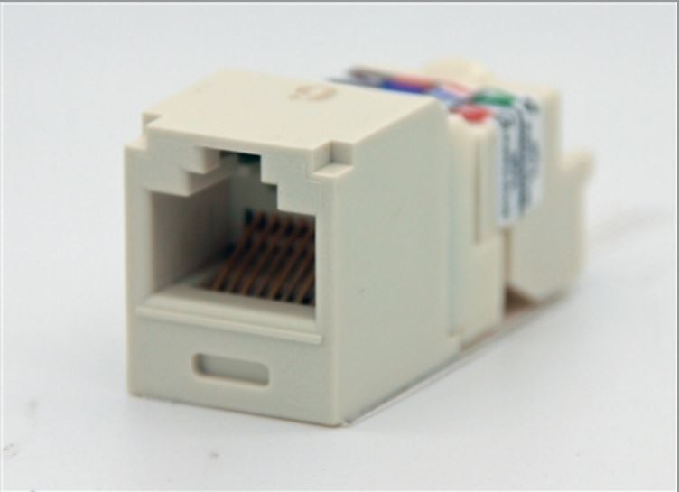 CJ688TPIW, Panduit Mini-Com Modular Jack: TX6+, CAT6, RJ45 - International (Off) White (MOQ: 1; Increment of 1)