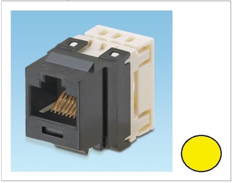 NKP5E88MYL-Q, Panduit Netkey CAT5E, Modular Jack (MOQ: 25; Increment of 25)