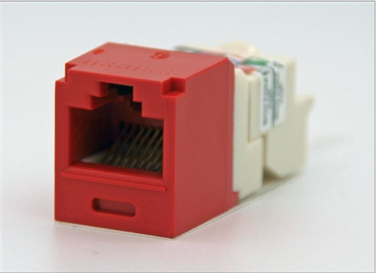 CJ688TPRD, Panduit Mini-Com Modular Jack: TX6+, CAT6, RJ45 - Red (MOQ: 1; Increment of 1)