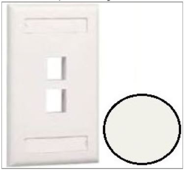 NK2FIWY, Panduit Netkey Faceplate: 2 Port with Labels - Off White (MOQ: 1; Increment of 1)