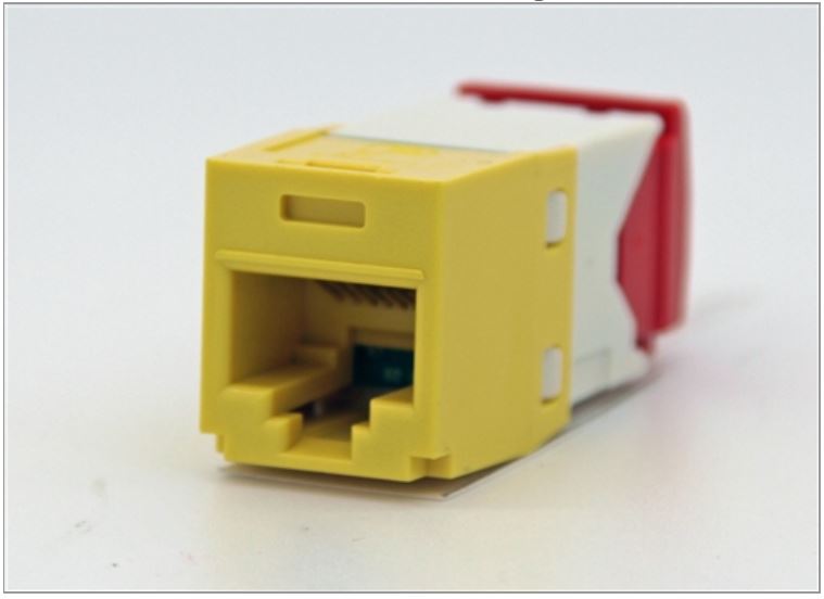 Panduit CJ5E88TGYL Mini-Com CAT5e Giga-TX5e RJ45 Jack Module, Yellow