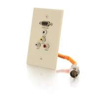 2212-60047-001 Faceplate: Quiktron RapidRun, VGA, 3.5mm, Composite Video & Stereo Audio  - Ivory