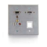 2212-60134-001 Faceplate: Quiktron RapidRun, Optical HDMI, VGA, 3.5mm, 3 RCA, Keystone Port