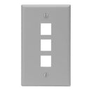 41080-3GP LEVITON Faceplate QuickPort 3 Port, Grey