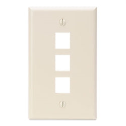 LEVITON 41080-3TP Faceplate QuickPort 3 Port, Light Almond