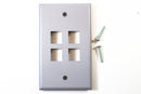 41080-4GP Faceplate: Leviton QuickPort, 4 Port - Gray