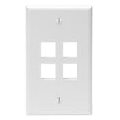 Leviton 41080-4WP QuickPort Faceplate, White, 4 Port