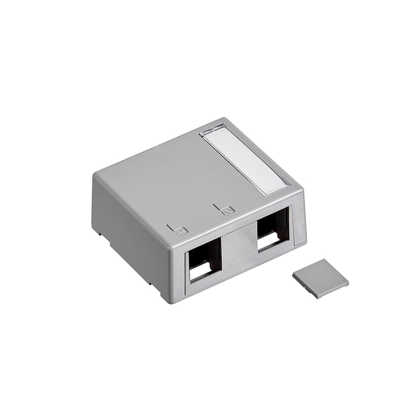 41089-2GP Surface Mount Box, Leviton QuickPort, 2 Port, Gray