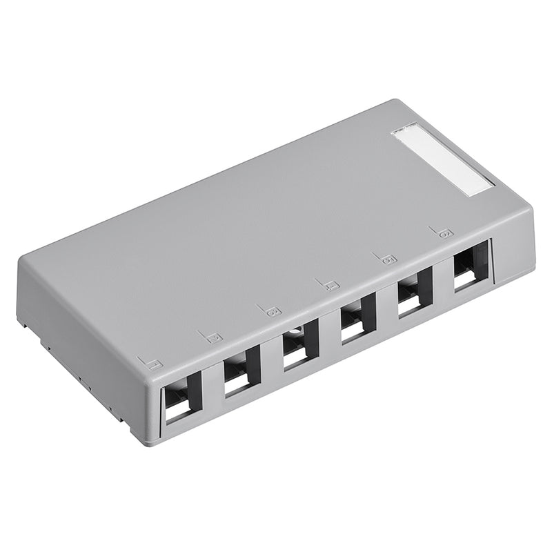 41089-6GP LEVITON Surface-Mount Box, QuickPort, 6-Port, Grey