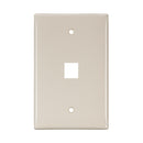 41091-1TN LEVITON Wallplate, QuickPort, Midsize, Single-Gang, 1 Port, Lt. Almond