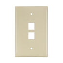 41091-2IN LEVITON Wallplate, QuickPort, Midsize, Single-Gang, 2 Ports, Ivory