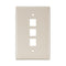 41091-3TN LEVITON Wallplate, QuickPort, Midsize, Single-Gang, 3 Ports, Lt. Almond