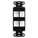 Leviton 41644-00E QuickPort Decora Insert, Black, 4 Port