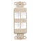 Leviton 41644-00I QuickPort Decora Insert, Ivory, 4 Port