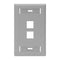 Leviton 42080-2GS QuickPort Faceplate, Gray, 2 Port