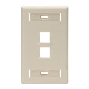 Leviton 42080-2IS QuickPort Faceplate, Ivory, 2 Port