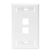 Leviton 42080-2WS QuickPort Faceplate, White, 2 Port