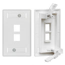 42090-2WS Faceplate, Leviton QuickPort QuickPlate, 2 Port, White