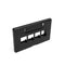 Leviton 49910-HE4 QuickPort Herman Miller Furniture Faceplate, Black, 4 Port