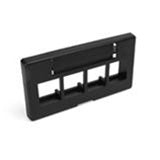 Leviton 49910-SE4 QuickPort Furniture Faceplate, Black, 4 Port