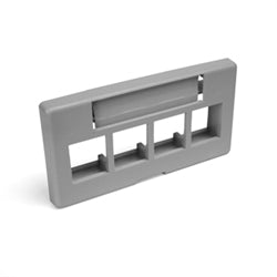 Leviton 49910-SG4 QuickPort Furniture Faceplate, Gray, 4 Port