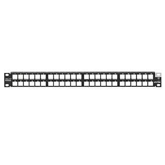 Leviton 4S255-D48 QuickPort, Atlas-X1 Shielded High Density Modular Rack Mount Patch Panel, 48 Port