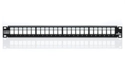 4S255-S24 Patch Panel, Leviton QuickPort, Atlas-X1 Shielded, 24 Port, Modular, Rack Mount