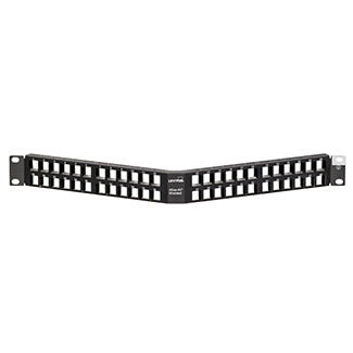 Leviton 4S256-D48 QuickPort, Atlas-X1 Shielded Angled High Density Modular Rack Mount Patch Panel, 48 Port