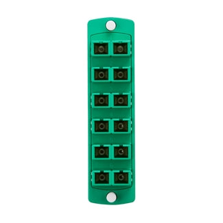 5F100-2VC Coupler Panel, Leviton OPT-X, 6 Duplex SC Ports (12 Fibers), Single-Mode/APC OS1/2