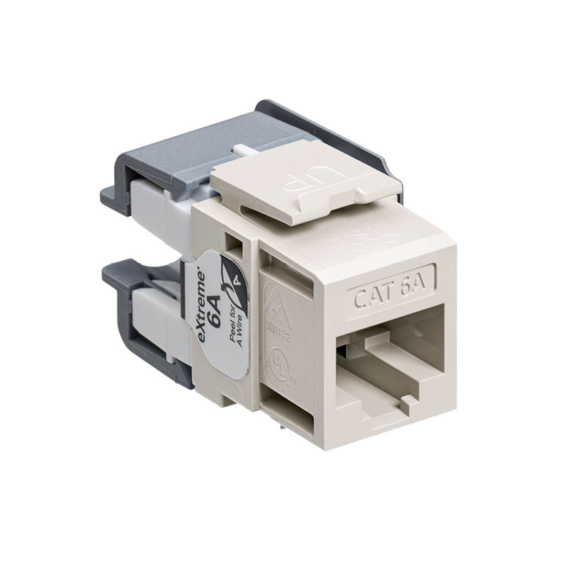 6110G-RT6 Modular Jack, Leviton QuickPort, CAT6A, RJ45, Light Almond