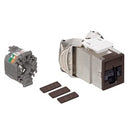 6ASJK-SB6 LEVITON Modular Jack, Shutter, QuickPort Atlas-X1, CAT6 Shielded, Brown