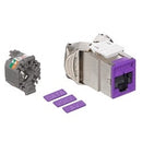 6ASJK-SP6 LEVITON Modular Jack, Shutter, QuickPort Atlas-X1, CAT6 Shielded, Purple