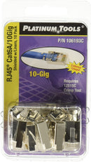 Platinum Tools 106193C RJ45 Cat6A 10 Gig Shielded Connector, w/Liner. 10/Clamshell. Pack of 10