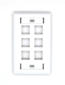 Belden AX102251 KeyConnect Faceplate, White, 6 Port