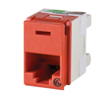 OR-PJ600-42 Ortronics Modular Jack, Clarity Panel Jack, CAT6, RJ45, Dark Red (MOQ: 1)