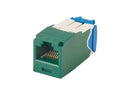 CJ6X88TGGR, Panduit Mini-Com | Module, Cat6A, UTP, 8-position, 8-wire, Unvi, Green (MOQ: 1; Increment of 1)