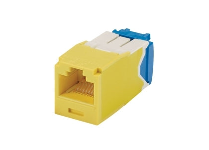 CJ6X88TGYL, Panduit Mini-Com |Module,Cat6A,UTP, 8-position, 8-wire, Unvi, Yellow (MOQ: 1; Increment of 1)