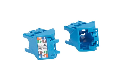 CJLRCAPBU-X, Panduit Mini-Com |Module, CAT6A, Left/Right, 45 Degree, TG Style, Blue (MOQ: 10; Increment of 10)