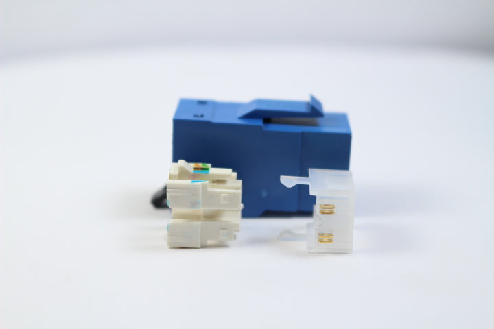 Belden RVAMJKUBL-S1 CAT6A RJ45 REVConnect/KeyConnect Jack Module, Blue