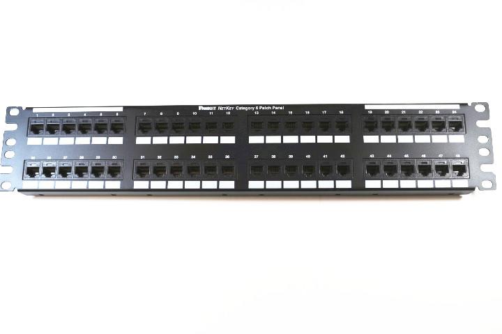 Panduit NK6PPG48Y CAT6 Netkey Rack Mount Patch Panel, 48 Port