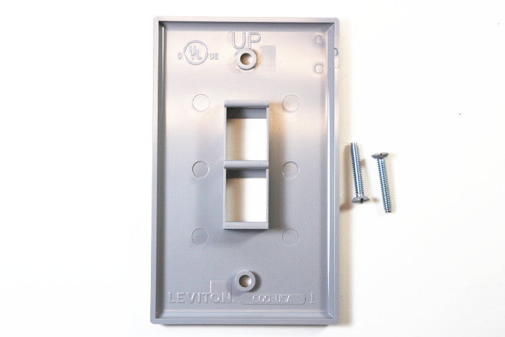 Leviton 41080-2GP QuickPort Faceplate, Gray, 2 Port