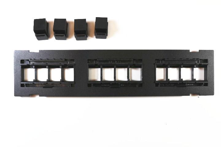 Leviton 49255-Q89 QuickPort Modular Wall Mount Patch Panel, 12 Port