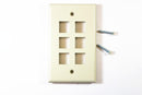 Leviton 41080-6IP QuickPort Faceplate, Ivory, 6 Port