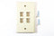 Leviton 41080-4IP QuickPort Faceplate, Ivory, 4 Port