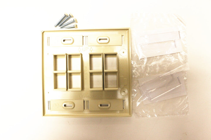 Leviton 42080-8IP QuickPort Faceplate, Ivory, 8 Port